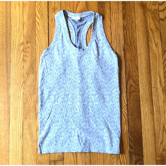 Athleta EUC Light Gray Animal Print Workout Tank Top Size S - Picture 1 of 7